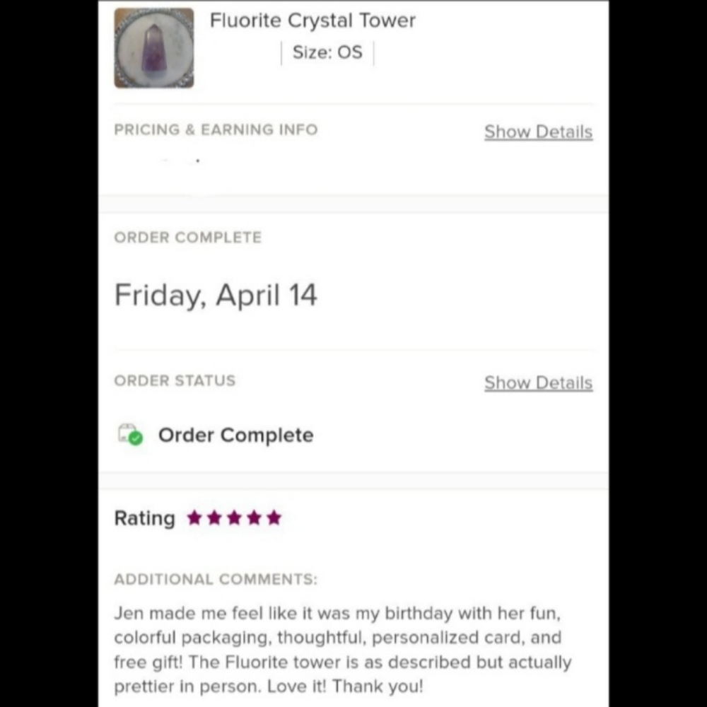 Purple Fluorite Crystal Point Obelisk Tower - Picture 8 of 8